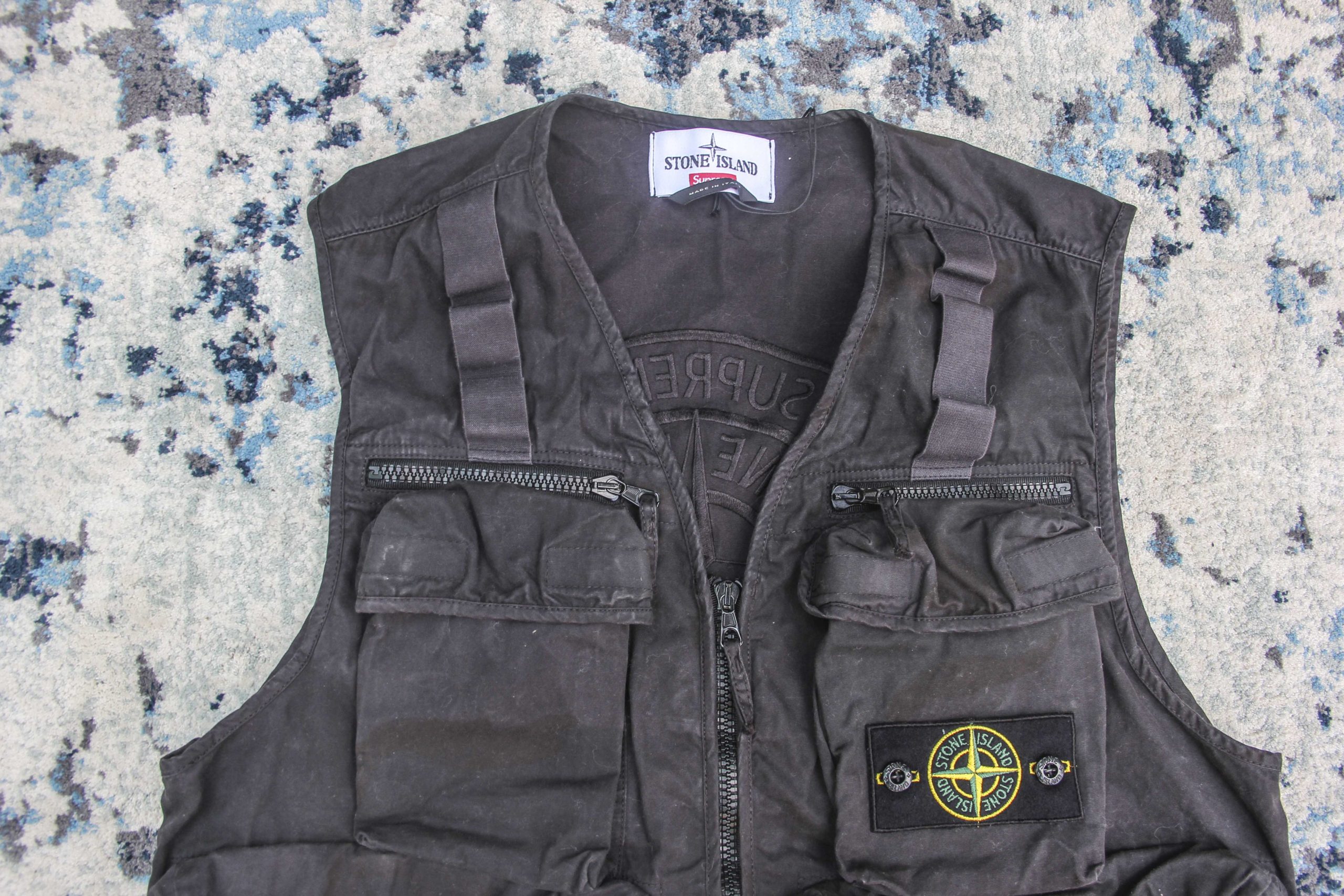 SUPREME x STONE ISLAND CAMO CARGO VEST 19SS