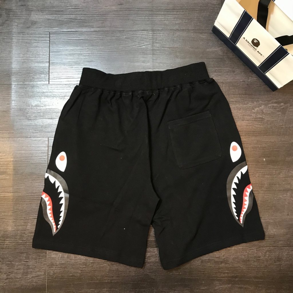 color camo shark sweat shorts