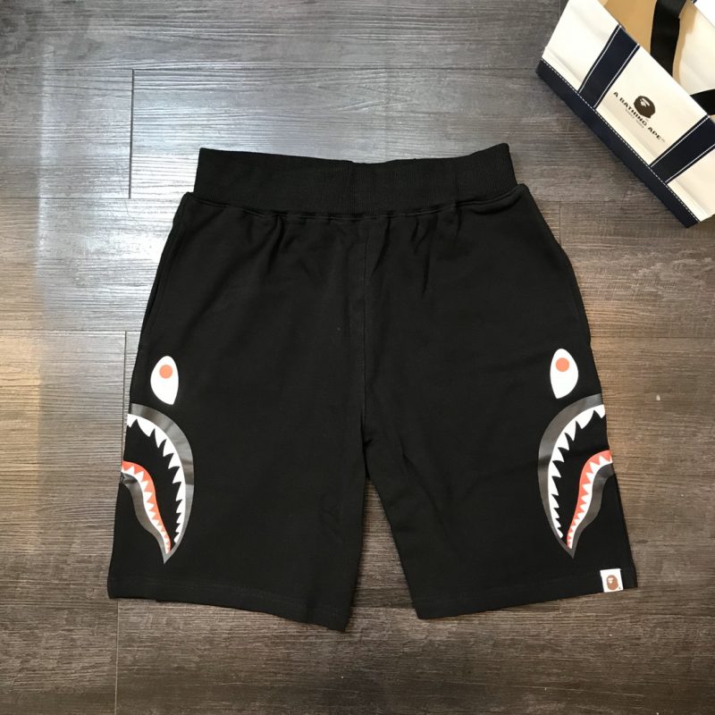 color camo shark sweat shorts