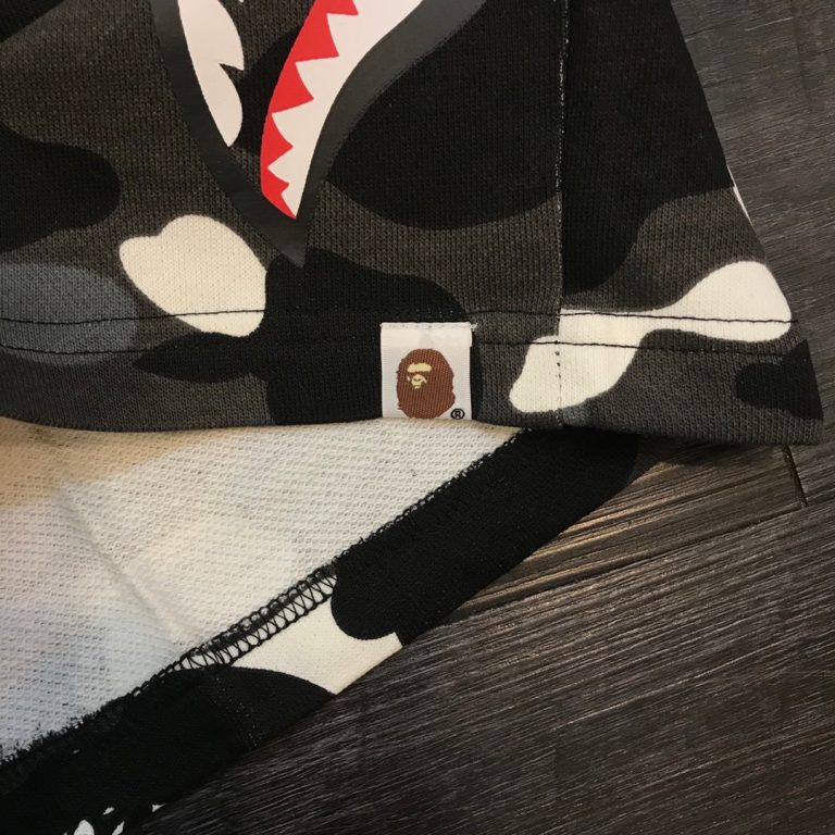 color camo shark sweat shorts